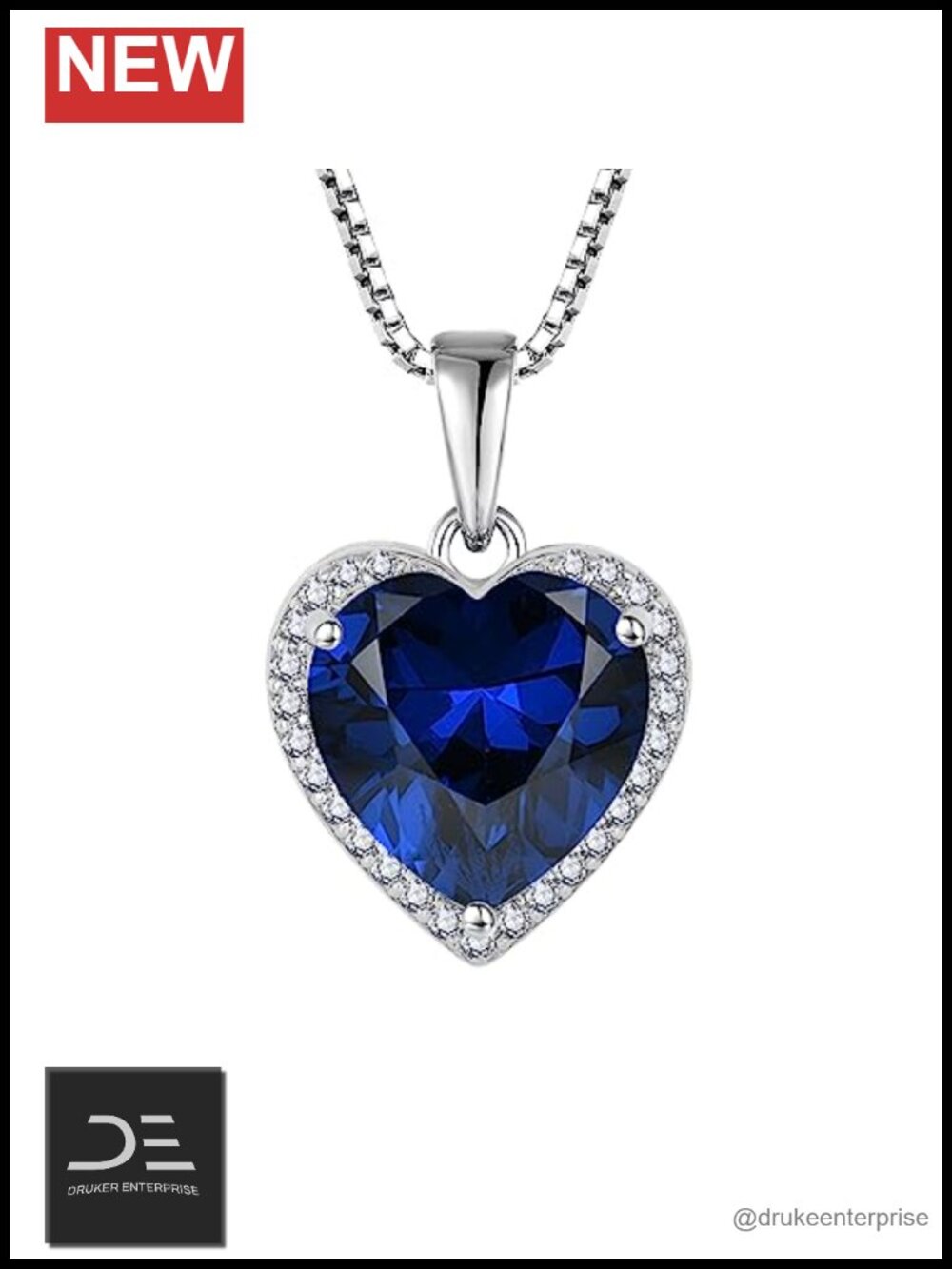 925 Sterling Silver Halo Heart Pendant Necklace with CZ
